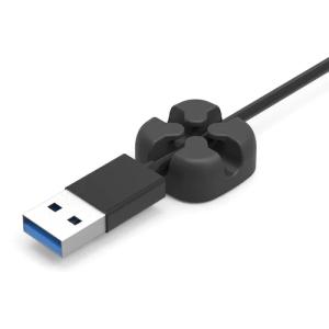 POWERTECH οργανωτής καλωδίων σιλικόνης TIES-028, 2 καλωδίων, μαύρο, 5τμχ | Καλώδια - Αντάπτορες | elabstore.gr