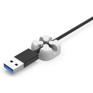 POWERTECH οργανωτής καλωδίων σιλικόνης TIES-029, 2 καλωδίων, λευκό, 5τμχ | Καλώδια - Αντάπτορες | elabstore.gr
