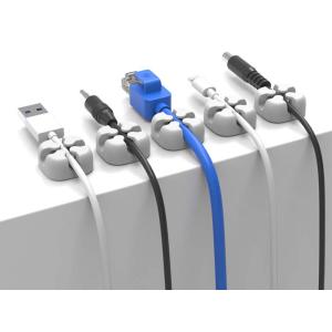 POWERTECH οργανωτής καλωδίων σιλικόνης TIES-029, 2 καλωδίων, λευκό, 5τμχ | Καλώδια - Αντάπτορες | elabstore.gr