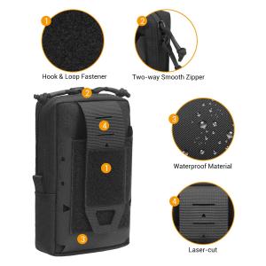 Τσαντάκι ορειβασίας TOOL-0078 με θήκη για smartphone, 5x10x17cm, μαύρο | Προσωπική Φροντίδα | elabstore.gr
