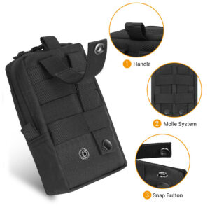 Τσαντάκι ορειβασίας TOOL-0078 με θήκη για smartphone, 5x10x17cm, μαύρο | Προσωπική Φροντίδα | elabstore.gr