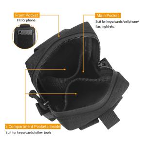 Τσαντάκι ορειβασίας TOOL-0078 με θήκη για smartphone, 5x10x17cm, μαύρο | Προσωπική Φροντίδα | elabstore.gr