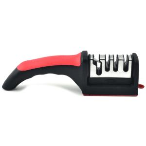 Ακονιστήρι μαχαιριών TOOL-0080, 4 επιπέδων, μαύρο & κόκκινο | Οικιακός εξοπλισμός | elabstore.gr