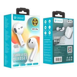 CELEBRAT earphones με θήκη φόρτισης W11 Pro, True Wireless, λευκά | eLabstore.gr CELEBRAT earphones με θήκη φόρτισης W11 Pro, True Wireless, λευκά | Αξεσουάρ κινητών | elabstore.gr