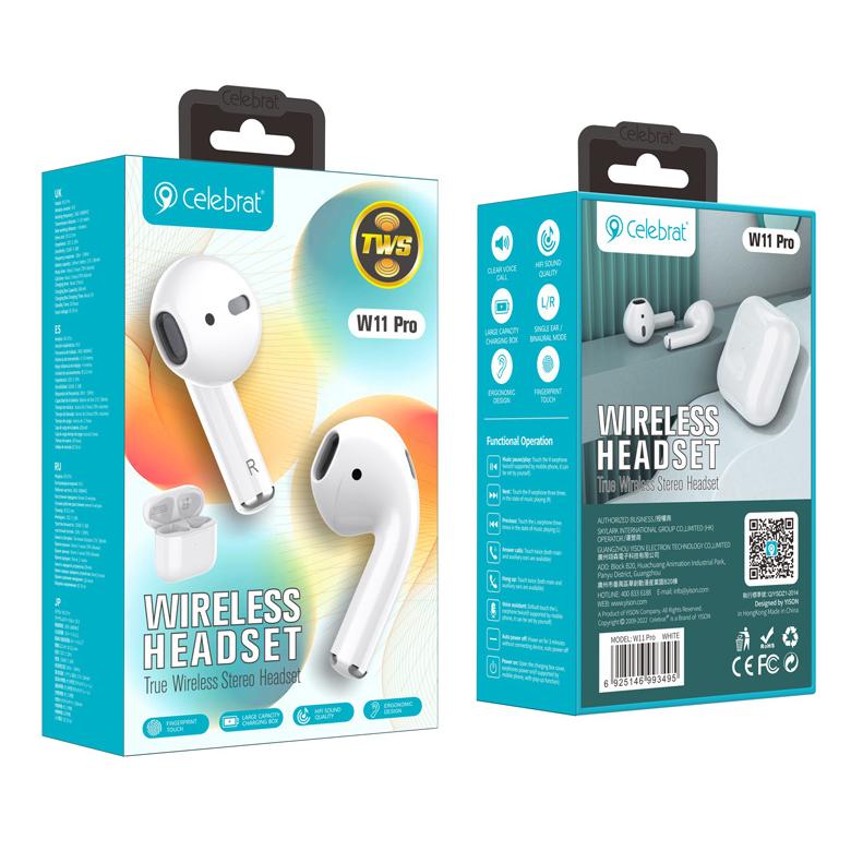 CELEBRAT earphones με θήκη φόρτισης W11 Pro, True Wireless, λευκά | eLabstore.gr CELEBRAT earphones με θήκη φόρτισης W11 Pro, True Wireless, λευκά | Αξεσουάρ κινητών | elabstore.gr