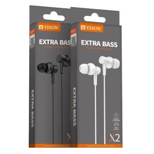 YISON earphones με μικρόφωνο X2, 3.5mm, 1.36m, λευκά | Αξεσουάρ κινητών | elabstore.gr