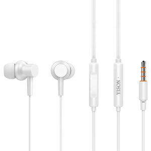 YISON earphones με μικρόφωνο X2, 3.5mm, 1.36m, λευκά | Αξεσουάρ κινητών | elabstore.gr