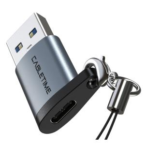 CABLETIME αντάπτορας USB 3.0 σε USB Type-C AMCF, 2.1A, 0.1m, γκρι | Καλώδια - Αντάπτορες | elabstore.gr