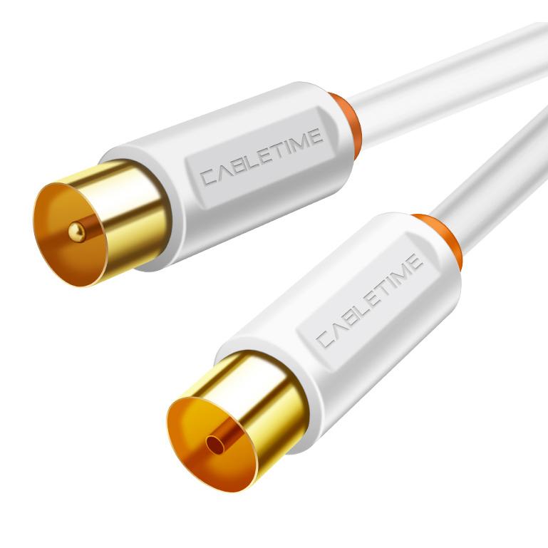 CABLETIME καλώδιο TV M σε TV F AV101, 75OHM, 2m, λευκό | eLabstore.gr CABLETIME καλώδιο TV M σε TV F AV101, 75OHM, 2m, λευκό | Καλώδια - Αντάπτορες | elabstore.gr