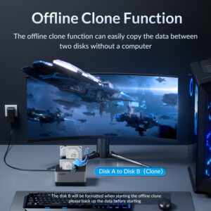 ORICO docking station 5828C3-C, clone function, 2x HDD/SSD, 10Gb/s, RGB | Συνοδευτικά PC | elabstore.gr