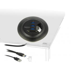 DELOCK USB hub 62869, 3x USB, micro SD & SD, 5Gbps, 60/80mm, μαύρο | Συνοδευτικά PC | elabstore.gr