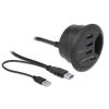 DELOCK USB hub 62869, 3x USB, micro SD & SD, 5Gbps, 60/80mm, μαύρο | Συνοδευτικά PC | elabstore.gr