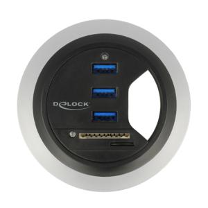 DELOCK USB hub 62869, 3x USB, micro SD & SD, 5Gbps, 60/80mm, μαύρο | Συνοδευτικά PC | elabstore.gr