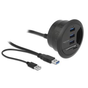 DELOCK USB hub 62869, 3x USB, micro SD & SD, 5Gbps, 60/80mm, μαύρο | Συνοδευτικά PC | elabstore.gr