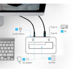 ORICO docking station 6619US3-V1, 2.5/3.5" HDD/SSD, 5Gbps, UASP, μαύρο | Συνοδευτικά PC | elabstore.gr