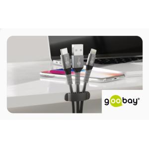 GOOBAY οργανωτές καλωδίων 70685, 3 θέσεων, μαύρο, 3τμχ | Καλώδια - Αντάπτορες | elabstore.gr