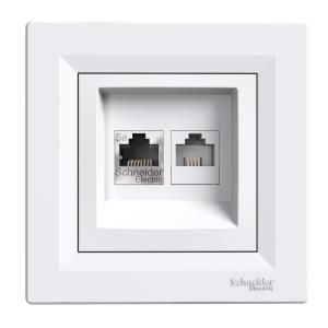 SCHNEIDER ELECTRIC επιτοίχια πρίζα δικτύου RJ45 & RJ12 Asfora EPH4900121 | Εργαλεία | elabstore.gr