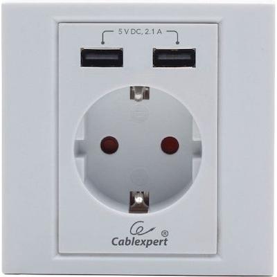 Cablexpert Μονή Εξωτερική Πρίζα Ρεύματος Ασφαλείας με 2 Θύρες USB Λευκή Βιδωτή | eLabstore.gr Cablexpert Μονή Εξωτερική Πρίζα Ρεύματος Ασφαλείας με 2 Θύρες USB Λευκή Βιδωτή