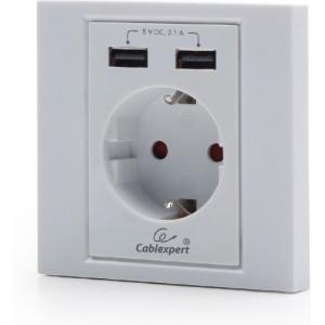 Cablexpert Μονή Εξωτερική Πρίζα Ρεύματος Ασφαλείας με 2 Θύρες USB Λευκή Βιδωτή | eLabstore.gr Cablexpert Μονή Εξωτερική Πρίζα Ρεύματος Ασφαλείας με 2 Θύρες USB Λευκή Βιδωτή | eLabstore.gr