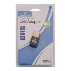 POWERTECH ασύρματος USB αντάπτορας PT-1041, AC600 600Mbps, 2.4/5GHz WiFi | Δικτυακά | elabstore.gr