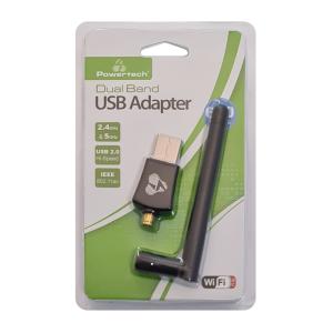POWERTECH ασύρματος USB αντάπτορας PT-1042, 600Mbps, 2.4/5GHz | Δικτυακά | elabstore.gr