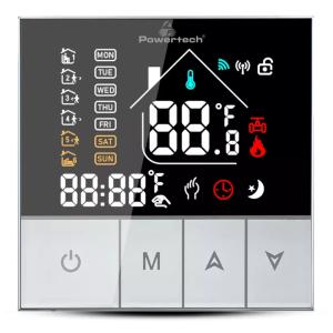 POWERTECH ψηφιακός θερμοστάτης χώρου PT-1049, αερίου, Wi-Fi, μαύρος | Εργαλεία | elabstore.gr