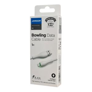 JOYROOM καλώδιο USB σε Lightning S-1030M8L με LED, 2.4A, 1m, λευκό | Αξεσουάρ κινητών | elabstore.gr