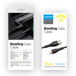 JOYROOM καλώδιο USB σε Micro USB S-1030M8M με LED, 2.4A, 1m, μαύρο | Καλώδια - Αντάπτορες | elabstore.gr