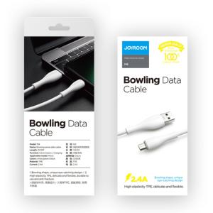 JOYROOM καλώδιο USB σε Micro USB S-1030M8M με LED, 2.4A, 1m, λευκό | Καλώδια - Αντάπτορες | elabstore.gr