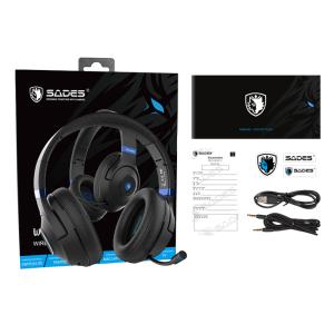 SADES gaming headset Whisper, wireless & wired, multiplatform, BT, μαύρο | Συνοδευτικά PC | elabstore.gr