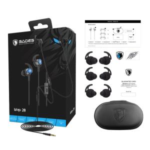 SADES gaming earphones Wings 20, 12mm, 3.5mm, 1.2m, μαύρα | eLabstore.gr