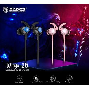SADES gaming earphones Wings 20, 12mm, 3.5mm, 1.2m, ροζ | Αξεσουάρ κινητών | elabstore.gr