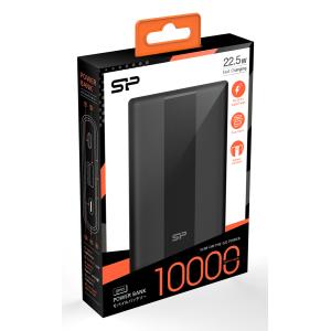 SILICON POWER power bank QP55, 10000mAh, USB & USB-C, 22.5W, LCD, μαύρο | Αξεσουάρ κινητών | elabstore.gr