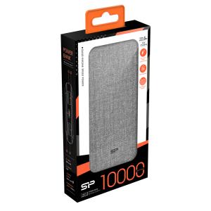SILICON POWER power bank QP77, 10000mAh, 2x USB & USB-C, 18W, γκρι | Αξεσουάρ κινητών | elabstore.gr