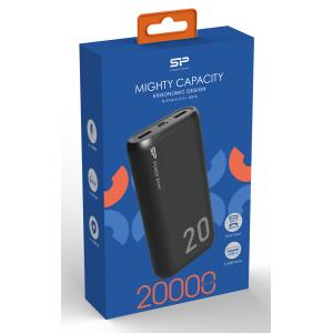 SILICON POWER power bank GS15, 20000mAh, 2x USB & USB-C, 3A, μαύρο | Αξεσουάρ κινητών | elabstore.gr