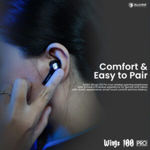 SADES gaming earphones Wings 100 Pro, θήκη φόρτισης True Wireless, μαύρα | Αξεσουάρ κινητών | elabstore.gr