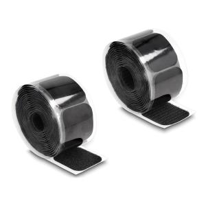 DELOCK αυτοκόλλητα τύπου Velcro 19106 σε ρολό 3m, 45x50mm, μαύρο | Εργαλεία | elabstore.gr
