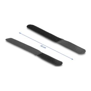 DELOCK δεματικά καλωδίων 19110, τύπου velcro, 20x180mm, μαύρα, 10τμχ | Καλώδια - Αντάπτορες | elabstore.gr