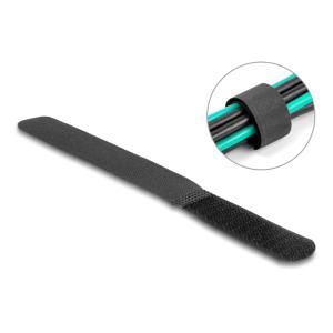 DELOCK δεματικά καλωδίων 19110, τύπου velcro, 20x180mm, μαύρα, 10τμχ | Καλώδια - Αντάπτορες | elabstore.gr