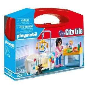 PLAYMOBIL βαλιτσάκι City Life βρεφικό δωμάτιο 70531, 22τμχ | Παιχνίδια | elabstore.gr