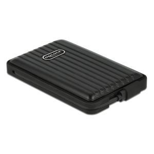 DELOCK θήκη για 2.5" SATA HDD/SSD 42625, 6Gbps, IP66, μαύρη | Συνοδευτικά PC | elabstore.gr