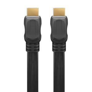 GOOBAY καλώδιο HDMI 2.0 με Ethernet 61277, flat, 18Gbit/s, 4K, 1m, μαύρο | Καλώδια - Αντάπτορες | elabstore.gr
