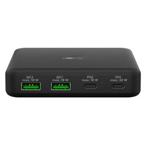 GOOBAY σταθμός φόρτισης 61772, 2x USB-A & 2x USB-C, 65W, μαύρος | Αξεσουάρ κινητών | elabstore.gr