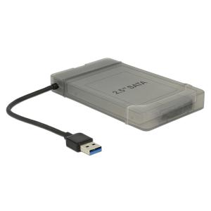 DELOCK αντάπτορας USB σε SATA 62742 με θήκη για 2.5" HDD/SSD, 6Gbps | Συνοδευτικά PC | elabstore.gr