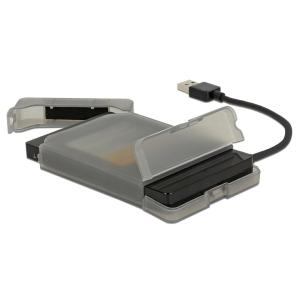 DELOCK αντάπτορας USB σε SATA 62742 με θήκη για 2.5" HDD/SSD, 6Gbps | Συνοδευτικά PC | elabstore.gr