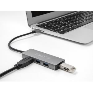 DELOCK USB hub 63171, 4x USB 3.2 Gen 1 θύρες, 5Gbps, γκρι | Συνοδευτικά PC | elabstore.gr