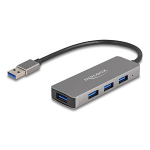 DELOCK USB hub 63171, 4x USB 3.2 Gen 1 θύρες, 5Gbps, γκρι | Συνοδευτικά PC | elabstore.gr