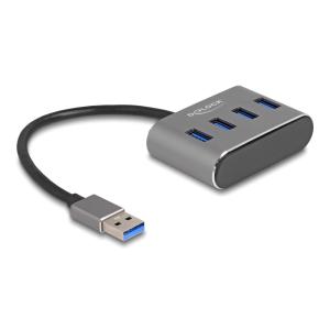 DELOCK USB hub 63190, 4x USB 3.2 Gen 1 θύρες, 5Gbps, γκρι | Συνοδευτικά PC | elabstore.gr