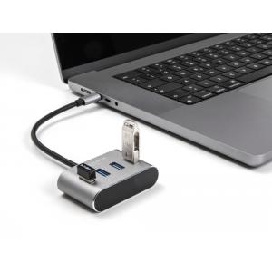 DELOCK USB-C hub 63223, 4x USB 3.2 Gen 1 θύρες, 5Gbps, γκρι | Συνοδευτικά PC | elabstore.gr