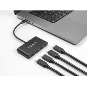 DELOCK USB-C hub 64129, 4x USB-C θύρες, 10 Gbps, 10 watt, γκρι | Συνοδευτικά PC | elabstore.gr